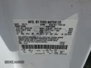 2011 Ford F-150 XL with VIN 1FTFX1EFXBKD38263, listed as a Copart auction lot 55781605 with 260,213 mi miles and Salvage title. Bid and sale history available at DreamBid. Image 12.