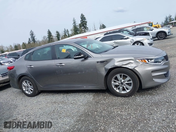 2018 Kia Optima LX with VIN 5XXGT4L34JG242597, listed as a IAAI auction lot 41999383 with 1 mi miles. Bid and sale history available at carsss.com. Image 13.