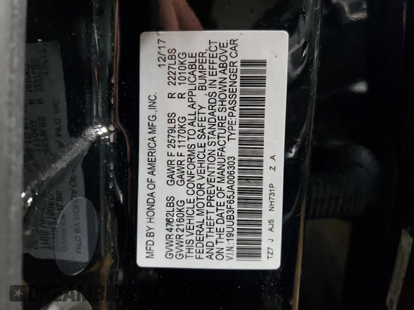 2018 Acura TLX w/A-SPEC Pkg with VIN 19UUB3F65JA006303, listed as a Copart auction lot 47532035 with 38,680 mi miles and Salvage Title. Bid and sale history available at carsss.com. Image 12.