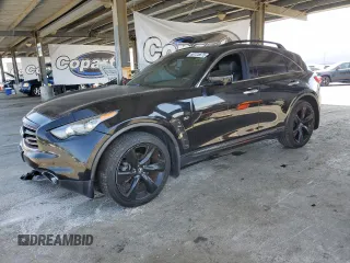 2015 Infiniti QX70 with VIN JN8CS1MW9FM482212, listed as a Copart auction lot 60725875 with 116,372 mi miles and Salvage title. Bid and sale history available at DreamBid. Image 1.
