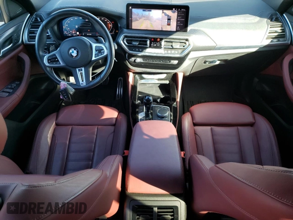 2023 BMW X4 M40i with VIN 5UX43DT00P9R86047, listed as a Copart auction lot 47321295 with 21,640 mi miles and Salvage title. Bid and sale history available at DreamBid. Image 8.