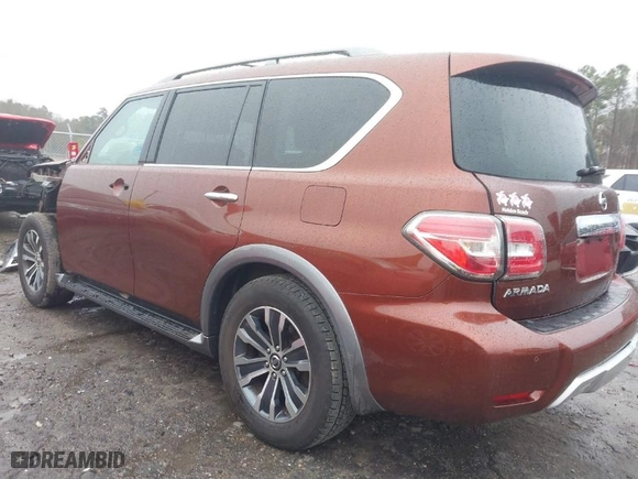 2018 Nissan Armada SL with VIN JN8AY2NC2J9550989, listed as a IAAI auction lot 41552755 with 143,504 mi miles. Bid and sale history available at carsss.com. Image 3.