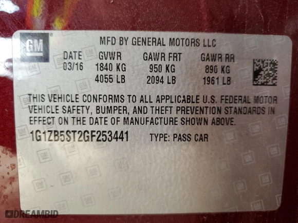 2016 Chevrolet Malibu LS with VIN 1G1ZB5ST2GF253441, listed as a Copart auction lot 51098405 with 119,907 mi miles and Clean Title. Bid and sale history available at carsss.com. Image 12.