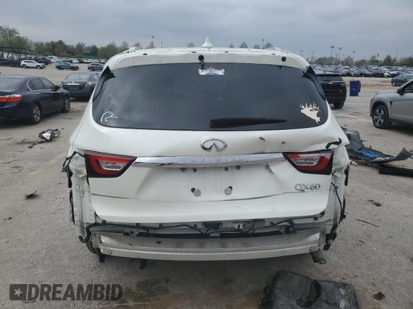 2017 Infiniti QX60 with VIN 5N1DL0MM4HC517751, listed as a Copart auction lot 52100765 with 75,843 mi miles and Salvage Title. Bid and sale history available at DreamBid. Image 6.