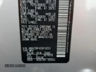2012 Infiniti QX56 7-passenger with VIN JN8AZ2NF4C9519253, listed as a Copart auction lot 75007404 with 192,551 mi miles and Salvage Title. Bid and sale history available at carsss.com. Image 15.