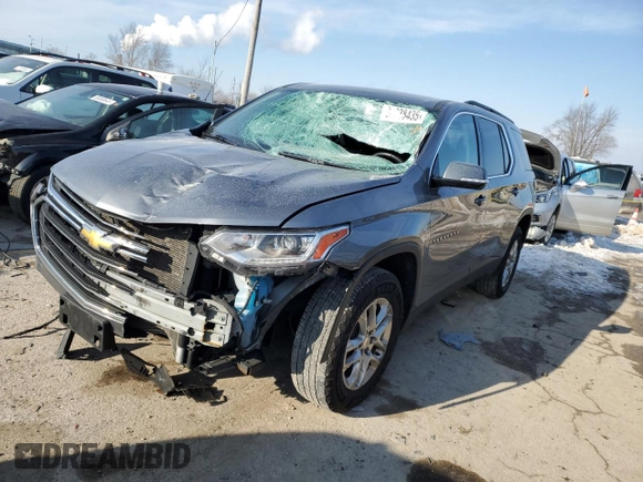 2020 Chevrolet Traverse LT Cloth with VIN 1GNEVMKW4LJ195588, listed as a Copart auction lot 88038435 with 102,994 mi miles and Salvage Title. Bid and sale history available at carsss.com. Image 1.
