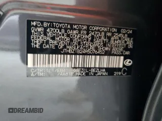 2024 Lexus IS 350 F Sport with VIN JTHBZ1B24R5076452, listed as a Copart auction lot 52170415 with 15,232 mi miles and Salvage title. Bid and sale history available at DreamBid. Image 13.