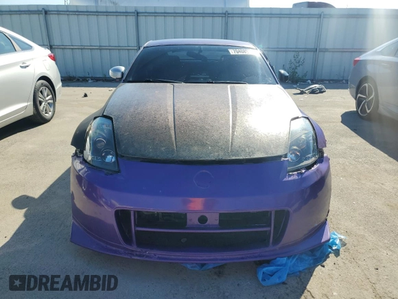 2005 Nissan 350Z with VIN JN1AZ34D05M608841, listed as a Copart auction lot 70408954 with 226,812 mi miles and Salvage Title. Bid and sale history available at DreamBid. Image 5.
