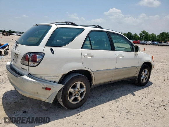 2001 Lexus RX 300 z VIN JTJHF10U310204364, wystawiony jako Copart lot #59035395 z przebiegiem 201 170 mil mil oraz Szkoda całkowita • Salvage title. Historia ofert i sprzedaży dostępna na DreamBid. Obrazek 3.
