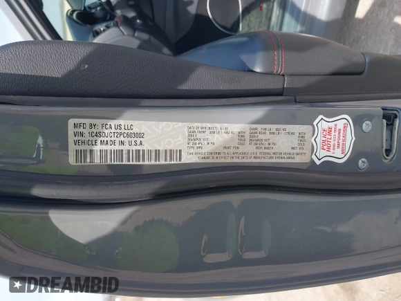 2023 Dodge Durango R/T Plus с VIN 1C4SDJCT2PC603002, выставлен на аукционе IAAI как лот 41804919 с пробегом 70 665 миль миль и . История ставок и продаж доступна на DreamBid. Изображение 9.