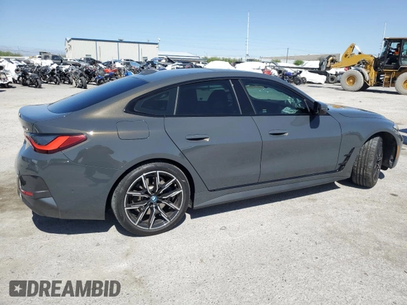 2023 BMW i4 eDrive40 with VIN WBY73AW0XPFR26365, listed as a Copart auction lot 56900944 with 15,017 mi miles and Salvage Title. Bid and sale history available at carsss.com. Image 3.