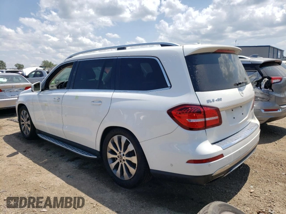 2018 Mercedes-Benz GLS 450 with VIN 4JGDF6EE6JB089646, listed as a Copart auction lot 59665543 with 56,351 mi miles and . Bid and sale history available at DreamBid. Image 2.