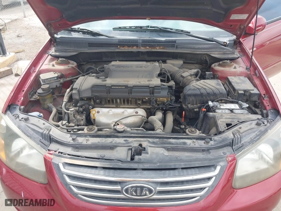 2009 Kia Spectra EX with VIN KNAFE221195606045, listed as a IAAI auction lot 42128548 with 124,577 mi miles. Bid and sale history available at carsss.com. Image 10.