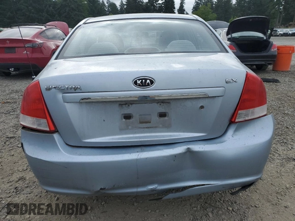 2007 Kia Spectra EX with VIN KNAFE121875438749, listed as a Copart auction lot 60255525 with 171,182 mi miles and Salvage title. Bid and sale history available at DreamBid. Image 6.