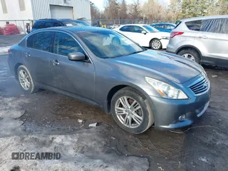 2011 Infiniti G25 Sedan x with VIN JN1DV6AR9BM653055, listed as a IAAI auction lot 41689747 with 196,460 mi miles. Bid and sale history available at carsss.com. Image 1.