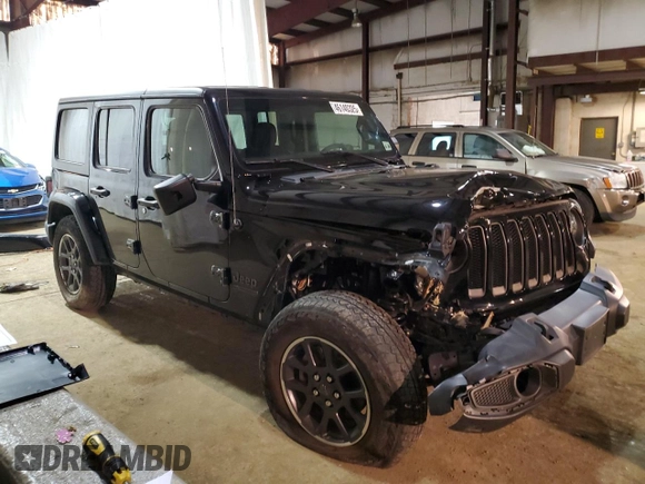2021 Jeep Wrangler Unlimited 80th Anniversary with VIN 1C4HJXDN1MW738407, listed as a Copart auction lot 46140325 with 50,824 mi miles and Salvage title. Bid and sale history available at DreamBid. Image 4.