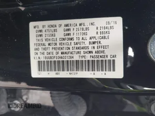 2017 Acura TLX V6 w/Technology Pkg with VIN 19UUB3F50HA001284, listed as a IAAI auction lot 41690442 with 131,280 mi miles. Bid and sale history available at carsss.com. Image 9.