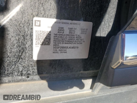 2020 Chevrolet Bolt EV Premier z VIN 1G1FZ6S02L4140279, wystawiony jako Copart lot #50224175 z przebiegiem 67 593 mil mil oraz Szkoda całkowita • Salvage title. Historia ofert i sprzedaży dostępna na DreamBid. Obrazek 12.