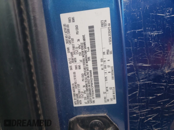 2015 Ford F-150 XL with VIN 1FTEW1CP9FKD16948, listed as a Copart auction lot 39550584 with Not Provided miles and Salvage Title. Bid and sale history available at DreamBid. Image 14.