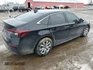 2025 Honda Civic Sedan LX with VIN 2HGFE2F2XSH101773, listed as a Copart auction lot 47222095 with 9,897 mi miles and Salvage Title. Bid and sale history available at carsss.com. Image 3.