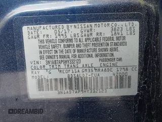 2017 Nissan Sentra SL with VIN 3N1AB7AP9HY332123, listed as a IAAI auction lot 42016547 with 113,281 mi miles and . Bid and sale history available at DreamBid. Image 9.