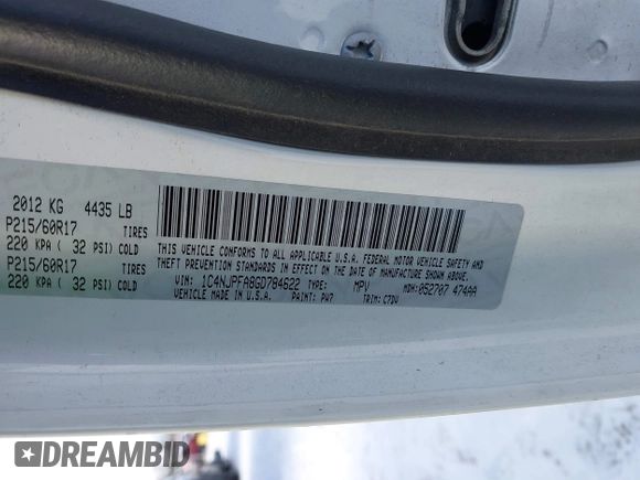 2016 Jeep Patriot High Altitude with VIN 1C4NJPFA8GD784622, listed as a IAAI auction lot 41216673 with 158,152 mi miles and . Bid and sale history available at DreamBid. Image 9.