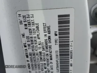 2015 Acura RDX Tech Pkg with VIN 5J8TB4H54FL008173, listed as a Copart auction lot 51183155 with 104,142 mi miles and Salvage Title. Bid and sale history available at carsss.com. Image 12.