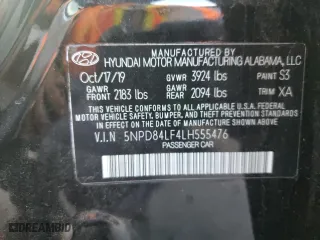 2020 Hyundai Elantra SEL with VIN 5NPD84LF4LH555476, listed as a Copart auction lot 86433294 with 72,471 mi miles and Salvage Title. Bid and sale history available at carsss.com. Image 13.