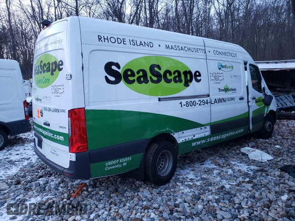 2023 Mercedes-Benz Sprinter with VIN W1Y5NCHY9PT141723, listed as a Copart auction lot 54197785 with 9,893 mi miles and Salvage Title. Bid and sale history available at DreamBid. Image 3.