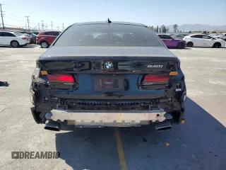 2021 BMW 5 Series 540i with VIN WBA53BJ05MWW92487, listed as a Copart auction lot 57679975 with 53,311 mi miles and Salvage title. Bid and sale history available at DreamBid. Image 6.