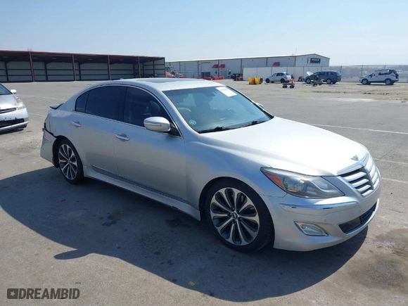 2013 Hyundai Genesis 5.0L R-Spec with VIN KMHGC4DH1DU233537, listed as a IAAI auction lot 41796310 with 170,220 mi miles. Bid and sale history available at carsss.com. Image 1.