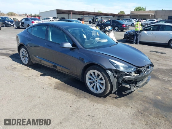 2023 Tesla Model 3 with VIN 5YJ3E1EAXPF652089, listed as a IAAI auction lot 42666520 with 17,679 mi miles and . Bid and sale history available at DreamBid. Image 1.