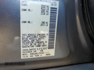 2015 Nissan Altima SV with VIN 1N4AL3AP2FC125507, listed as a Copart auction lot 46868165 with 121,630 mi miles and Salvage Title. Bid and sale history available at DreamBid. Image 12.