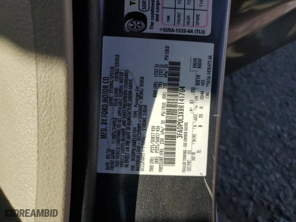 2011 Ford Fusion Hybrid with VIN 3FADP0L3XBR141704, listed as a Copart auction lot 49624275 with 144,129 mi miles and Clean Title. Bid and sale history available at carsss.com. Image 12.