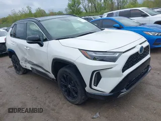 2022 Toyota RAV4 Hybrid XSE with VIN JTME6RFV8ND535461, listed as a IAAI auction lot 42181515 with 20,955 mi miles and . Bid and sale history available at DreamBid. Image 1.