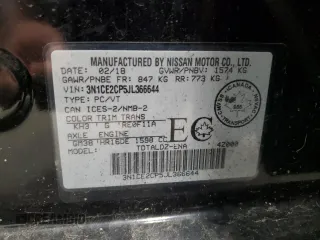 2018 Nissan Note SV with VIN 3N1CE2CP5JL366644, listed as a Copart auction lot 62680245 with 194,587 mi miles and Clean title. Bid and sale history available at DreamBid. Image 13.