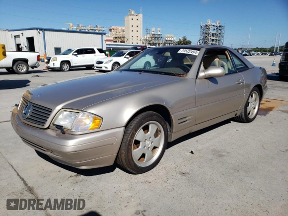 2000 Mercedes-Benz SL-Class with VIN WDBFA68F0YF188299, listed as a Copart auction lot 79522494 with 125,295 mi miles and Salvage Title. Bid and sale history available at carsss.com. Image 1.