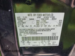 2006 Ford F-150 STX with VIN 1FTRX14W36KB71118, listed as a IAAI auction lot 42075719 with 190,713 mi miles and . Bid and sale history available at DreamBid. Image 9.