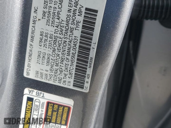 2021 Acura RDX Technology with VIN 5J8TC1H55ML004531, listed as a Copart auction lot 45998275 with 43,996 mi miles and Salvage title. Bid and sale history available at DreamBid. Image 15.