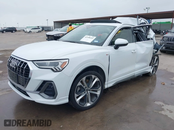 2020 Audi Q3 S line Premium Plus with VIN WA1EECF37L1078293, listed as a IAAI auction lot 42158322 with 56,345 mi miles and . Bid and sale history available at DreamBid. Image 17.