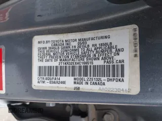 2004 Toyota Matrix Std z VIN 2T1KR32EX4C166515, wystawiony jako IAAI lot #42158267 z przebiegiem 213 121 mil mil oraz . Historia ofert i sprzedaży dostępna na DreamBid. Obrazek 9.