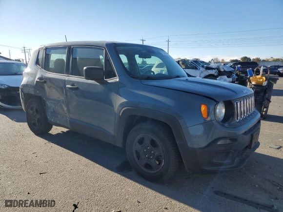 2017 Jeep Renegade Sport with VIN ZACCJAAH6HPF12808, listed as a Copart auction lot 77954704 with 80,509 mi miles and Salvage Title. Bid and sale history available at carsss.com. Image 4.