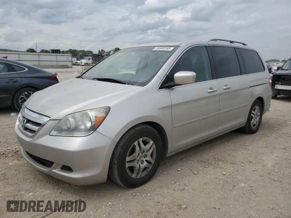 2005 Honda Odyssey EX-L with VIN 5FNRL38705B027709, listed as a Copart auction lot 55569185 with 204,295 mi miles and Clean Title. Bid and sale history available at DreamBid. Image 1.