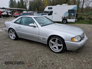 2001 Mercedes-Benz SL-Class with VIN WDBFA68F01F198112, listed as a Copart auction lot 77034114 with 114,049 mi miles and Salvage Title. Bid and sale history available at carsss.com. Image 4.