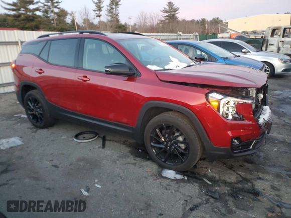 2023 GMC Terrain SLT with VIN 3GKALVEG2PL122195, listed as a Copart auction lot 86747984 with 9,185 mi miles and Salvage Title. Bid and sale history available at carsss.com. Image 4.