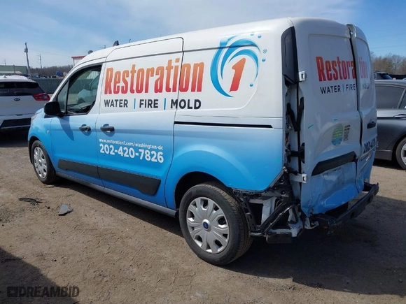 2022 Ford Transit Connect Van XL with VIN NM0LS7S2XN1525158, listed as a IAAI auction lot 41747646 with 63,910 mi miles. Bid and sale history available at carsss.com. Image 3.