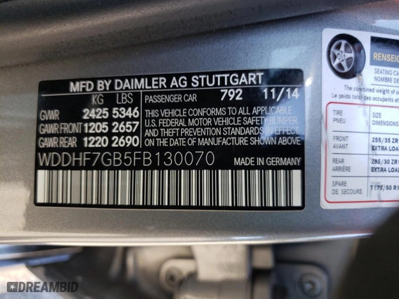 2015 Mercedes-Benz E-Class E 63 AMG S-Model with VIN WDDHF7GB5FB130070, listed as a Copart auction lot 66923843 with 69,795 mi miles. Bid and sale history available at carsss.com. Image 12.