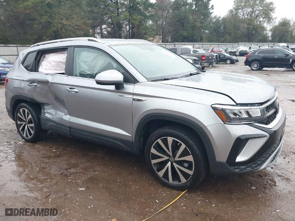 2023 Volkswagen Taos SE with VIN 3VVSX7B26PM381423, listed as a IAAI auction lot 40969090 with 18,750 mi miles. Bid and sale history available at carsss.com. Image 1.