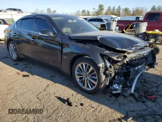 2018 Infiniti Q50 3.0t LUXE with VIN JN1EV7APXJM590796, listed as a Copart auction lot 47481395 with 91,360 mi miles and Salvage Title. Bid and sale history available at carsss.com. Image 4.