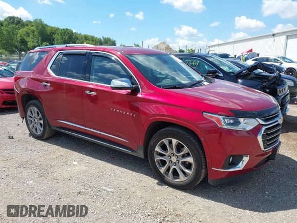 2018 Chevrolet Traverse Premier with VIN 1GNERKKW6JJ173579, listed as a IAAI auction lot 39725683 with 63,682 mi miles. Bid and sale history available at carsss.com. Image 1.